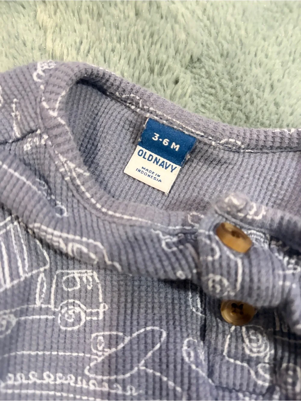 Old Navy Light Blue Vehicle-Print Short Pajama Set
